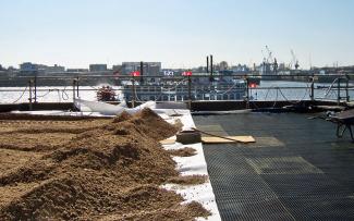 Substrate on a roof with view onto the river